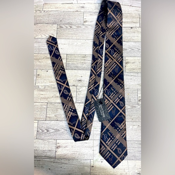 barry wang Other - Barry Wang Silk Tie Blue And Gold New With Tags